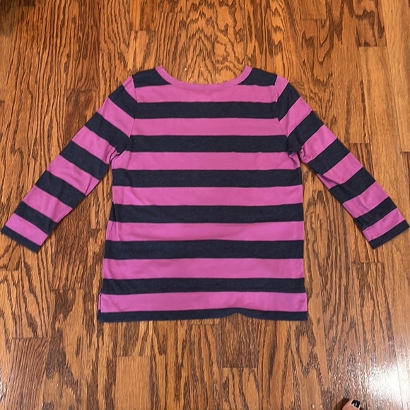 Gap, Women's, 3/4 Sleeve Navy/Purple Striped T-shirt, Size M - Picture 2 of 3